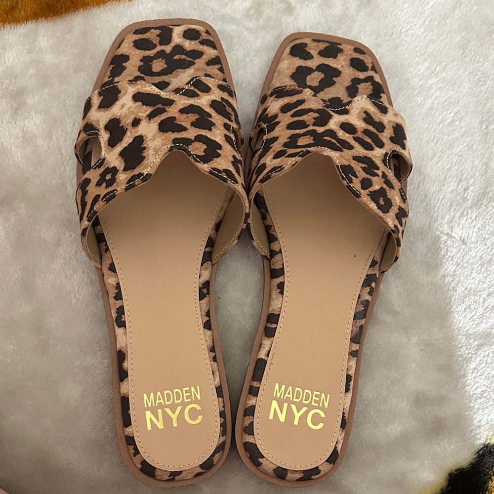 Madden NYC Leopard Print Sandals